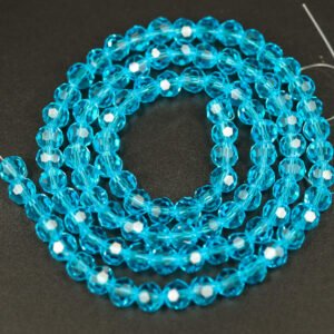 Facet glasperler 6 mm, Sky Blue