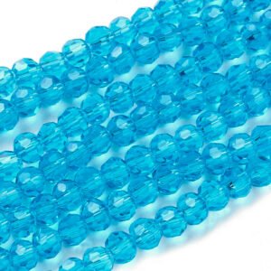 Facet glasperler 6 mm, Sky Blue