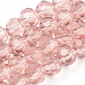 Facet glasperler 6 mm, Light Salmon