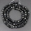 Facet glasperler 6 mm, Black
