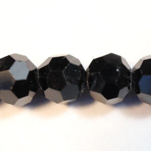 Facet glasperler 6 mm, Black