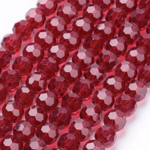 Facet glasperler 6 mm, Dark Red