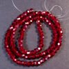 Facet glasperler 4 mm, Dark Red