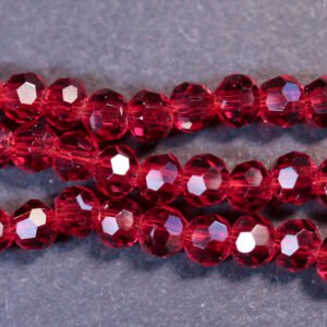 Facet glasperler 4 mm, Dark Red