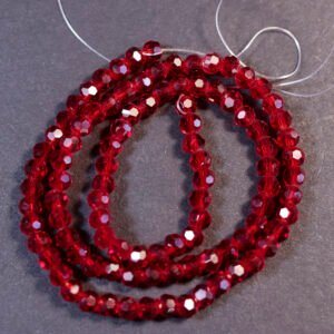 Facet glasperler 4 mm, Dark Red