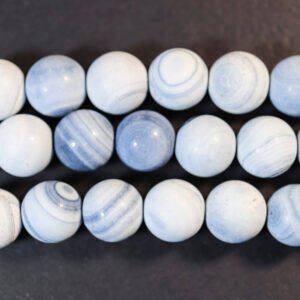 Stribet agat Blå/Hvid10 mm