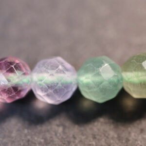 Facetteret Regnbue Fluorit 4mm