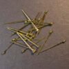 100 stk. Perlestave i forgyldt stål med kugle 0,6 mm